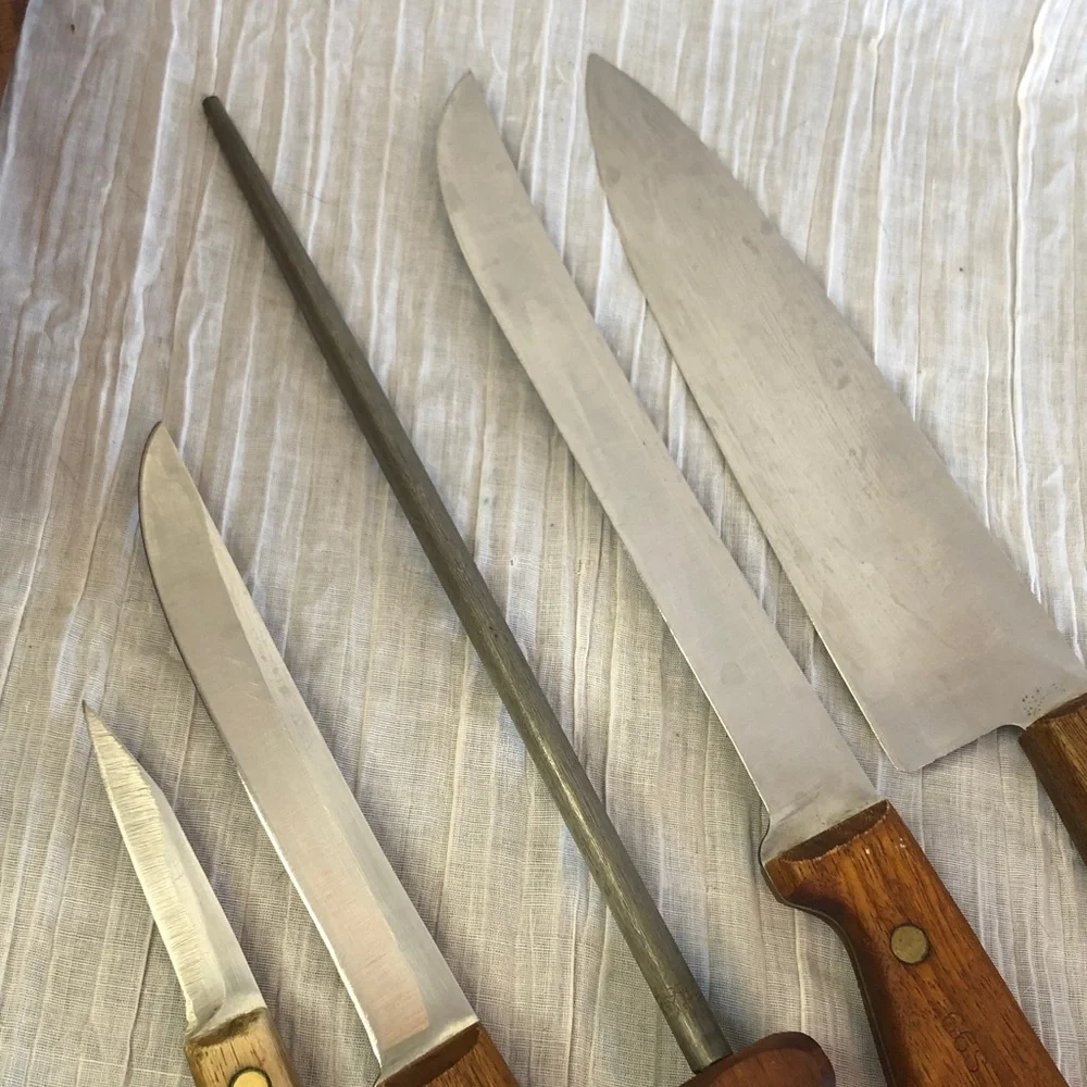 CHICAGO CUTLERY Knife Block set of 5 Chef knife, paring, sharpening tool ++